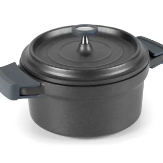 LACOR Cacerola con tapa negra Cocotte 25917