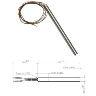 Resistencia estufa pellet 160mm x 12.5mm 350W HT62703