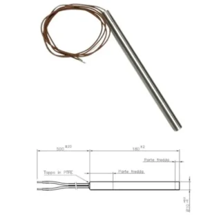 Resistencia estufa pellet 180mm x 10mm 320W HT62701