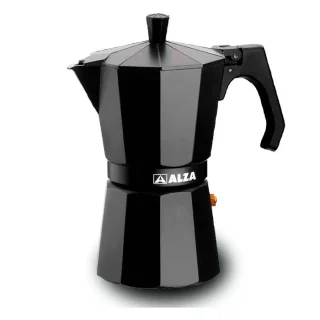 ALZA BASIC NERO Caf. italiana aluminio 3 tazas