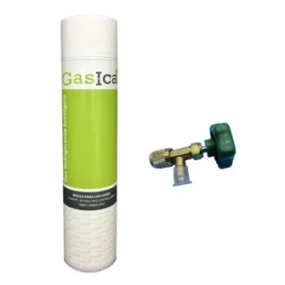 Gas refrigerante ecológico GASICA R410A-R407C-R12-R134A + llave de servicio