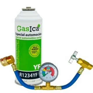 Gas refrigerante ecológico GASICA YF - R1234yf + manómetro