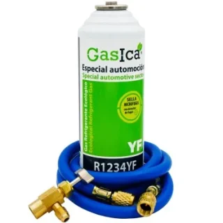 Gas refrigerante GASICA YF GASICA YF - R1234yf + manguera carga 1/4"x1/4" + válvula