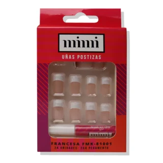 Uñas Postizas Manicure Francesa Con Pegamento Mimi