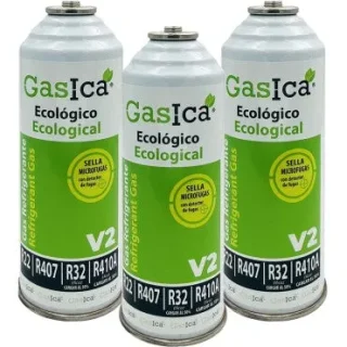 Pack 3 botellas gas refrigerante GASICA V2 - R22-R32-R407-R290-R410A