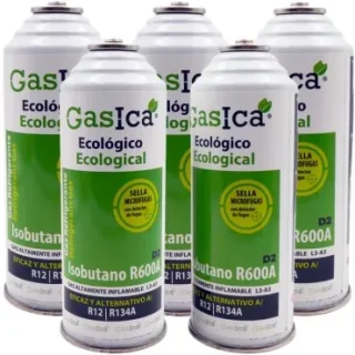 Pack 5 botellas gas refrigerante GASICA D2 - R12 R134a