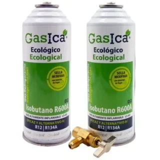 Pack gas refrigerante GASICA D2 - R12 R134a + llave de servicio