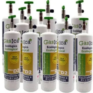 Pack 12 botellas gas refrigerante GASICA PRO D2 - R12 R134a