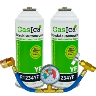 Pack gas refrigerante GASICA YF - R1234yf + manómetro