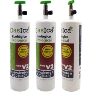 Pack 3 botellas gas refrigerante GASICA PRO V2 - R22 R407 R290
