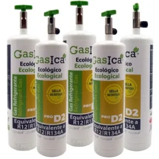 Pack 5 botellas gas refrigerante GASICA PRO D2 - R12 R134a