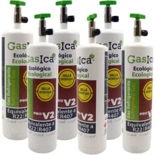Pack 6 botellas gas refrigerante GASICA PRO V2 - R22 R407 R290